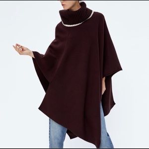 Gorgeous knit turtle neck shawl/ poncho